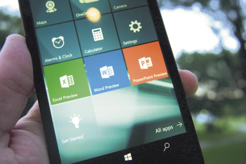Windows 10 en un dispositivo movil