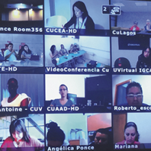 Pantalla de una videoconferencia en la Red Universitaria