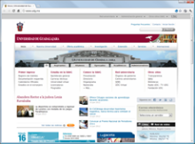 Captura de pantalla del Portal UDG.mx